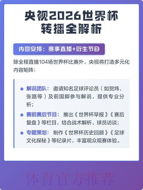 2026世界杯全程直播收看完全攻略 2026世界杯全程直播收看完全攻略