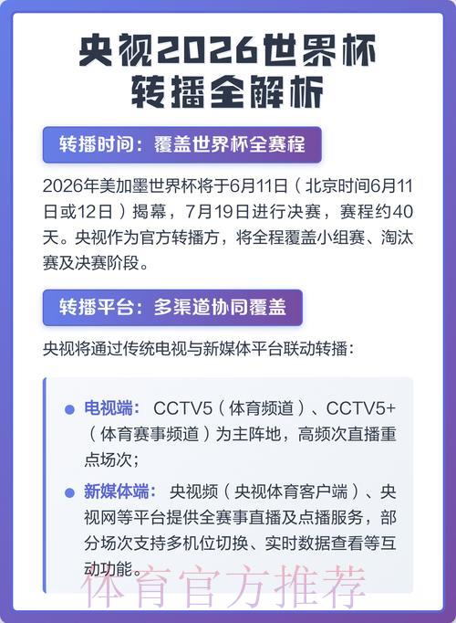 2026年世界杯转播频道及收看渠道全攻略 2026年世界杯转播频道及收看渠道全攻略